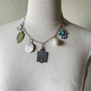 New Sterling Silver Chain Handmade With Vintage Charms Pendants From 1970s-1990s